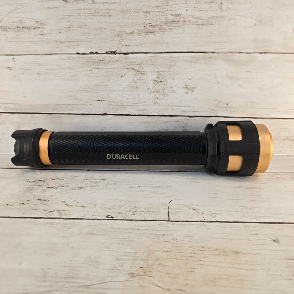 Duracell 2500 Lumen LED Flashlight Black and Copper Heavy Duty Tactical Light